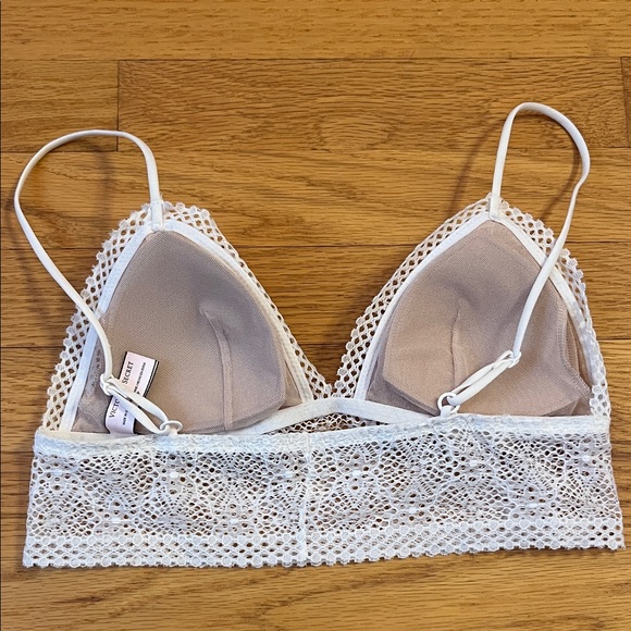 Victoria's Secret Lace Bralette Coconut White Cream Ivory Padded Cup Removable - Picture 4 of 7